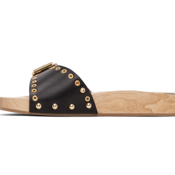 Isabel Marant Jaso Leather Slip On Clogs Sandals Black Women's Sizes 7 & 8 NWOT - Picture 7 of 7